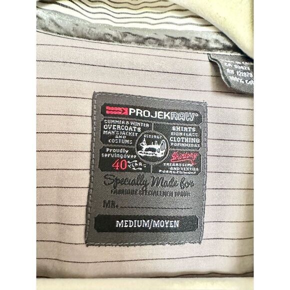 Vintage Y2K style - Pro Jek Raw men’s button-down shirt white and light gray str - Picture 9 of 12